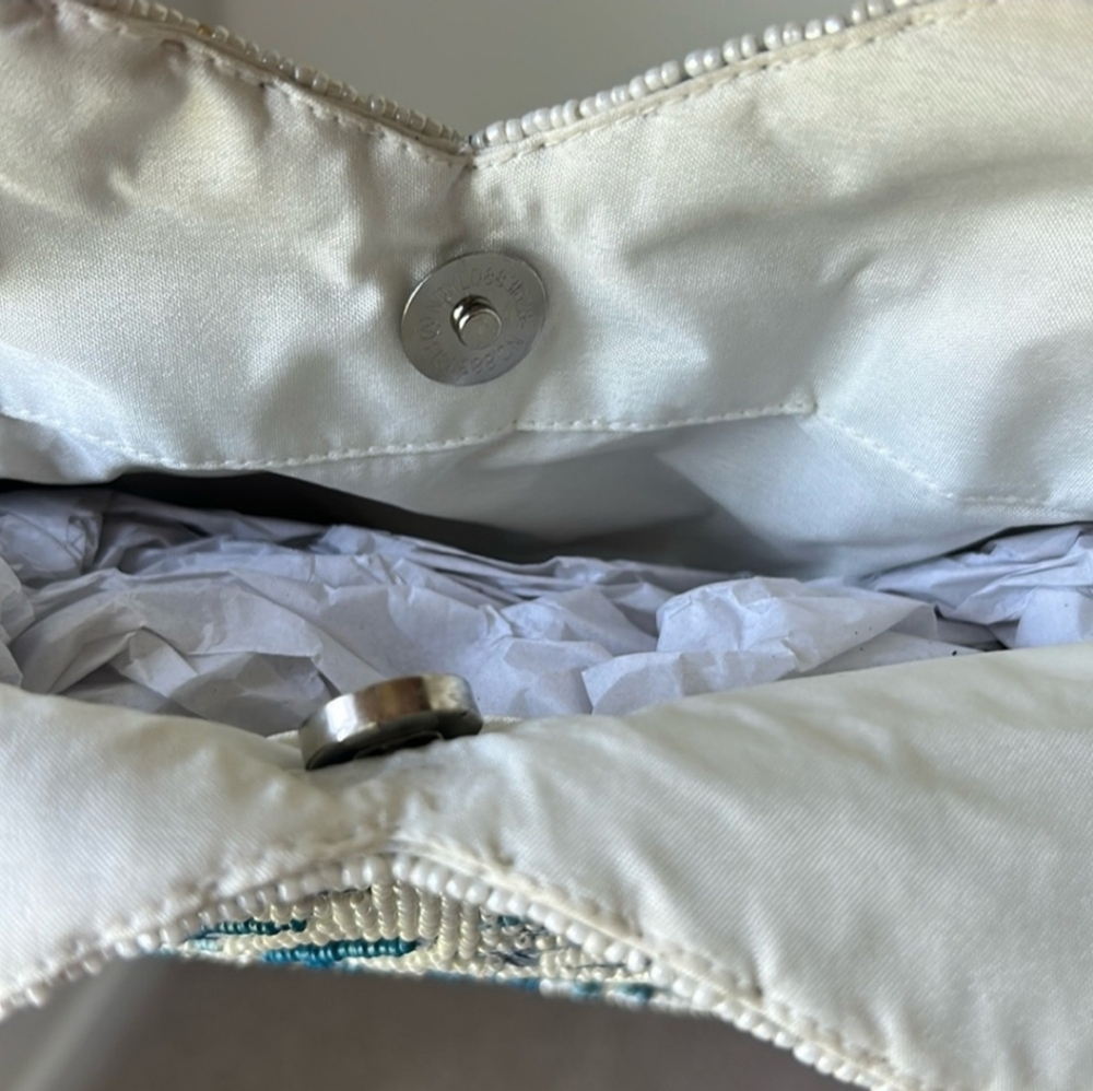 💙🔹️ Made In India Viral blue and white floral beaded bamboo handle bag ✨️💙 - Picture 10 of 10